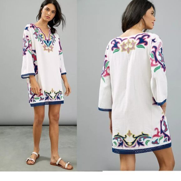 Anthropologie Dresses & Skirts - Anthropologie Olympia Embroidered Tunic Dress